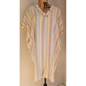 Karlie Top Classic Karlie Tunic, Pastel 70% Cotton, 30% Linen, Sz L. New